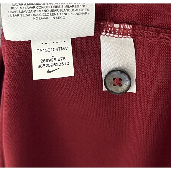 Nike Golf Dri Fit‎ Embroidered Fellowship Open Polo Shirt Mens Size L Burgundy - Picture 5 of 9
